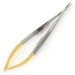 PINZA PORTA AGHI MICRO CASTROVIEJO in carburo tungsteno - punta ruvida - 14cm - retta o curva