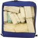BORSETTA / ASTUCCIO DOPPIA ED IMPERMEABILE con finestra e velcro - 25x25xh.8cm - vuota - blu
